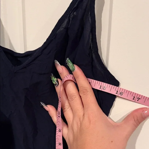 Elegant Navy Blue Women's Top - Picture 4 of 4